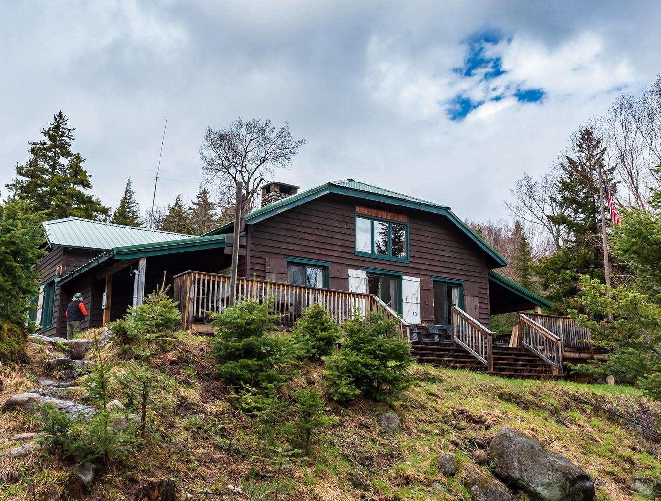 a lodge in the woods